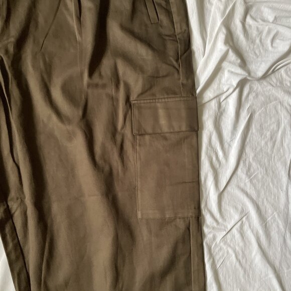 Old Navy Extra High-Rise Taylor Straight Trousers XXL Cotton Blend Green Cargo P - Picture 2 of 8